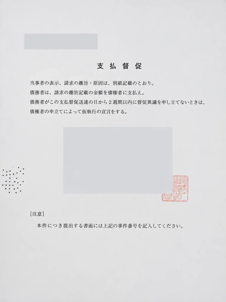 裁判所 支払督促 サンプル